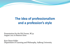 Idea of professionalism style of profession