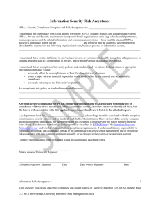 Information Security Risk Acceptance Document