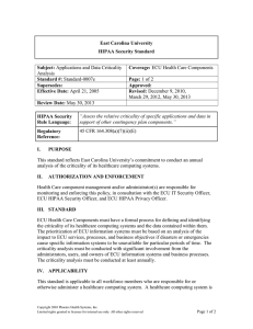 Standard Security #0007e - Application and Data Criticality Analysis