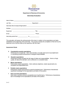 Internship Evaluation Form (for supervisor)