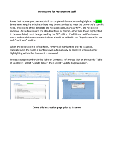 Instructions for Procurement Staff