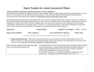Report Template for Annual Assessment of Majors