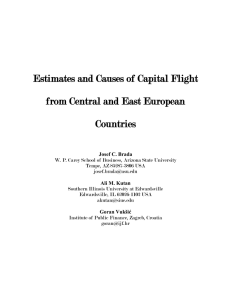 Estimates and Causes of Capital Flight from Central and East European Countries"