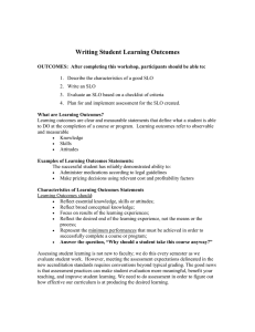 Intro to Writing Student Learning Outcomes