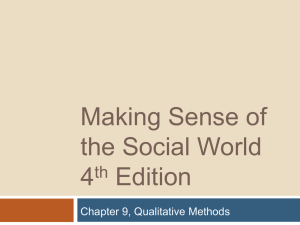 Making Sense of the Social World 4 Edition