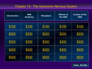 Ch14 The Autonomic Nervous System
