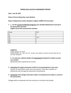 SPRING 2015 SLO/PLO ASSESSMENT REPORT