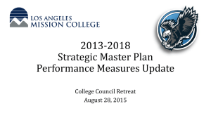 Strategic Master Plan Performance Measure Update