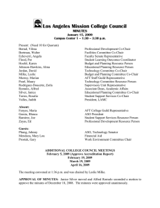 Los Angeles Mission College Council MINUTES