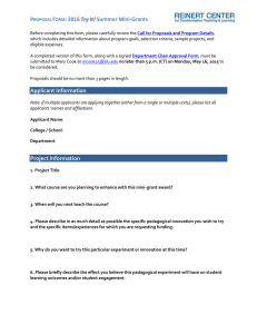 2015 Mini-Grant Proposal Form