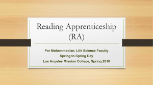 Reading Apprenticeship - Spring to Spring 2016 Presentation