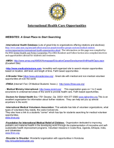 International Health Care Opportunities