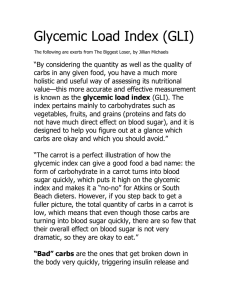 Glycemic Load Index