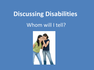 Discussing Disabilities Whom will I tell?