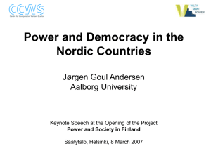 Valta Power and Democracy in the Nordic Countries