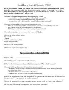 Special Interest Speech Self-Evaluation (TYPED)