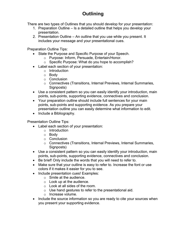 Presentation Outline Template