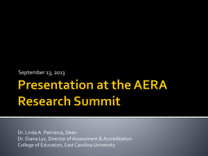 American Educational Research Association (AERA) Division K Research Summit