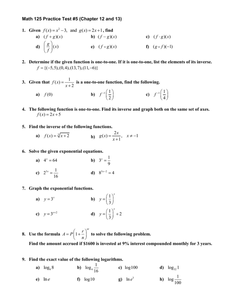 M125ch12 To Ch13practiceex5 Doc