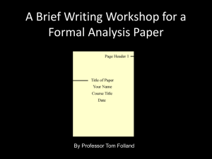 Writing Workshop for Formal Analysis.ppt