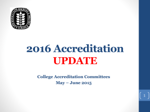 2016 Accreditation Update May-June 2015 PowerPoint