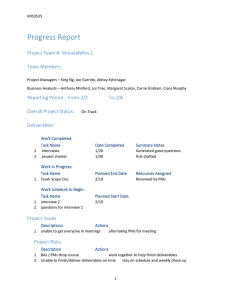Progress Report Feb 6