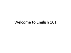9/3 Notes for Week 1: Welcome to English 101, Brainstorming, Freewriting, and the Diagnostic Essay