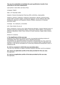 RIPPLL HE Use case 3: The use of an ePortfolio to facilitate the post-qualification transfer from HE to full-time employment