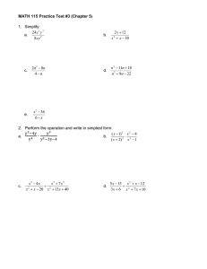 Practice Exam for Chapter 5