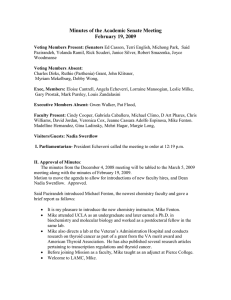 Minutes of the Academic Senate Meeting February 19, 2009