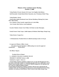 Minutes of the Academic Senate Meeting October 2, 2008