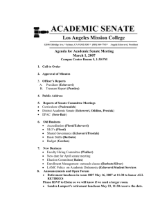 Agenda for Academic Senate Meeting March 1, 2007