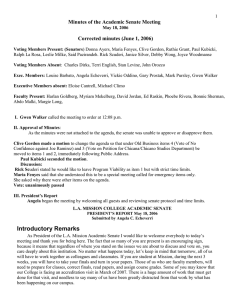Minutes of the Academic Senate Meeting Corrected minutes (June 1, 2006)