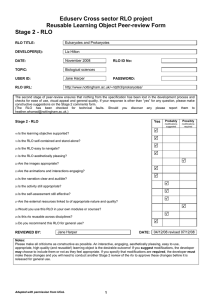 Eduserv Cross sector RLO project Reusable Learning Object Peer-review Form
