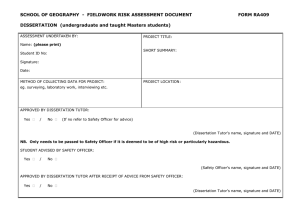 Dissertation Risk Assessment Form
