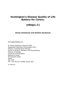 HDQoL-C questionnaire and guide for carers