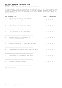 Workshop Evaluation Sheet