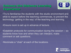 Enhance the Distance Learning Experience