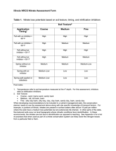Illinois NRCS Nitrate Assessment Form  Table 1. Soil Texture