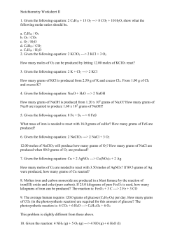 34 Chemical Equations And Stoichiometry Worksheet Answers - Worksheet Resource Plans