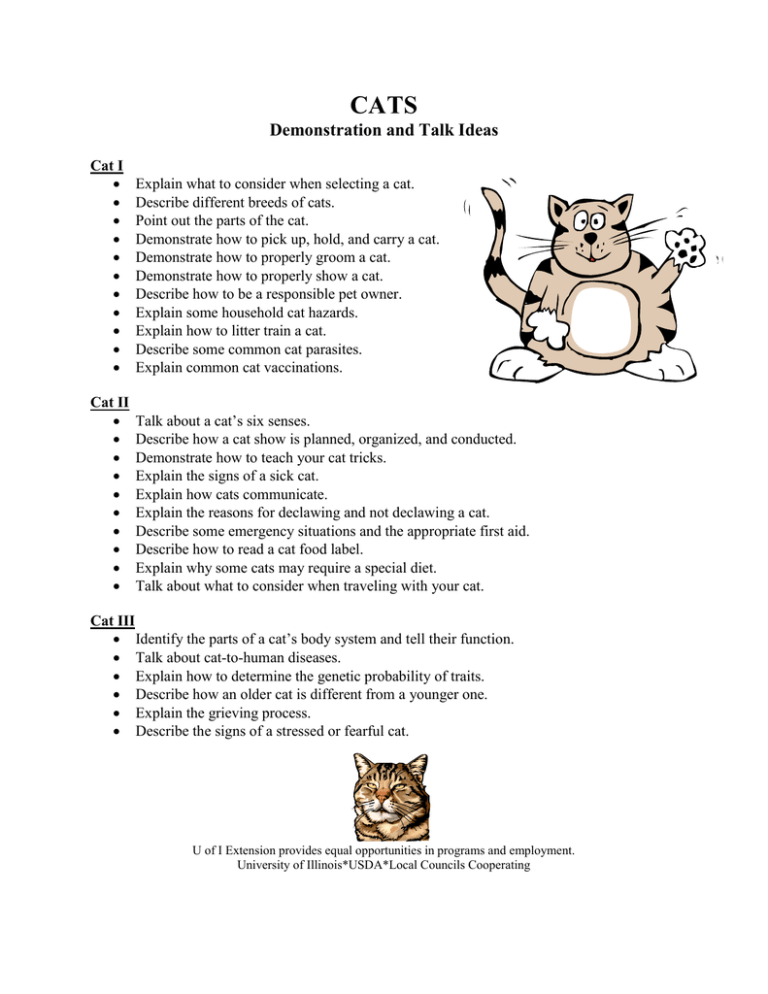 Cat Body Parts And Functions
