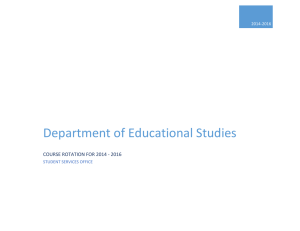Educational Studies Two Year Course Rotation 2015-2016