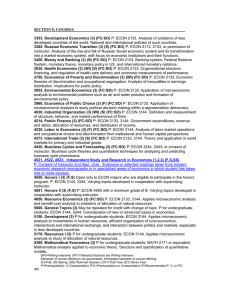 SECTION 8: COURSES___________________________________________________________  3353. Development Economics (3) (FC:SO)