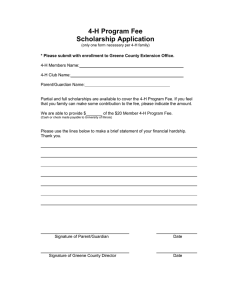 4-H Program Fee Scholarship Application