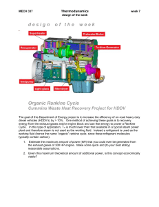 d e s i g n    o... Organic Rankine Cycle Cummins Waste Heat Recovery Project for HDDV