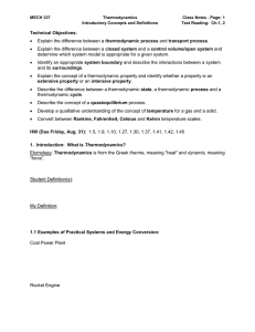 MECH 337 Thermodynamics Class Notes - Page: 1