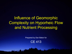 Geomorphic Complexity – Hyporheic Exchange – Nitrogen