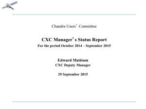 CXC Manager Chandra Users’ Committee Edward Mattison