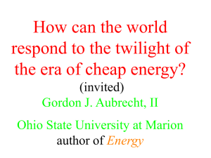 How can the world respond to the twilight of the era of cheap energy?