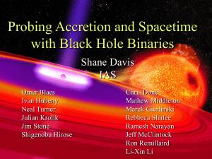 Probing Accretion and Spacetime with Black Hole Binaries Shane Davis IAS